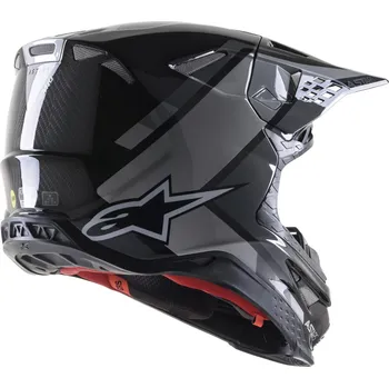 Auto-moto přilba SUPERTECH S-M10 CARBON META2, ALPINESTARS (černá/šedá lesklá, vel. L) (Velikost: M) 8300222-1195