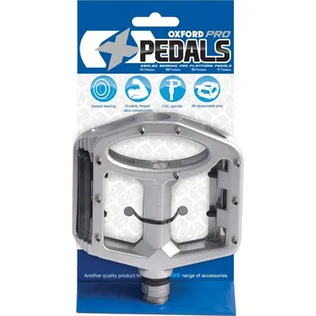 Cyklistika platformové pedály s osou 9/16", OXFORD (stříbrná, slitinové, s těsněnými ložisky, pár) PE650S