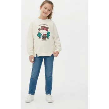 Dívčí oblečení Sinsay - Mikina s kulatým výstřihem s potiskem Hello Kitty - krémová - 703HB-01X - 703HB-01X-146