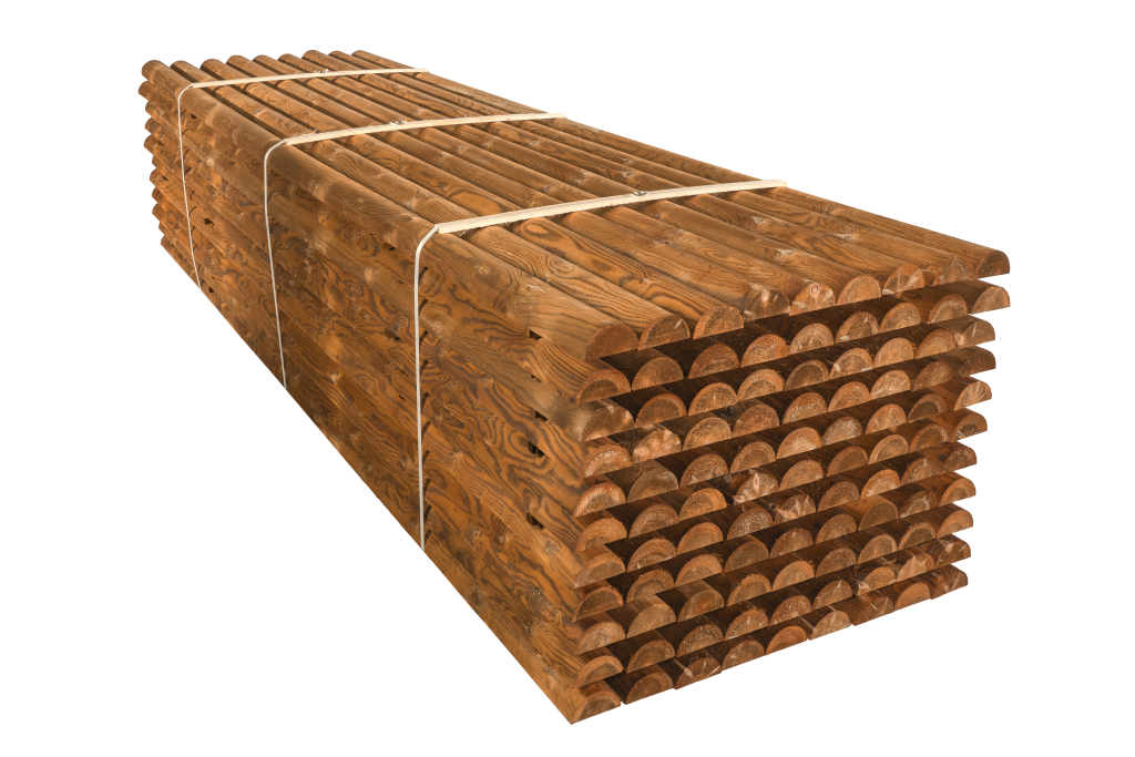 Dřevěná půlkulatina - dl. 300 cm, šíře 8 cm