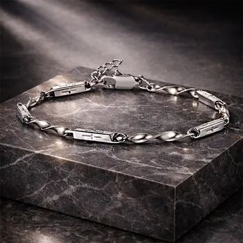 Náramek Unisex náramek z chirurgické oceli Cross Block