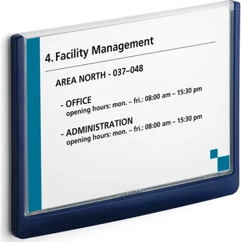 Kancelář Orientační tabulka CLICK SIGN A5 na šířku- Modrá