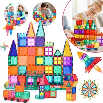 ostatní stavebnice 100 Ks Montessori Magnetické Stavebnice pro děti od 3 let, silný Magnet