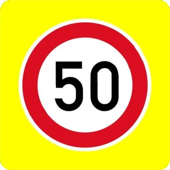 Dopravní značka Dopravní značka B20a - Nejvyšší dovolená rychlost, zvýrazněná