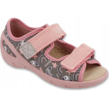 Dívčí obuv Befado dětské sandály textilní šedé velikost 28