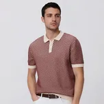 Reserved - Bavlněný polo svetr - červená - 686HT-33P - 686HT-33P-L