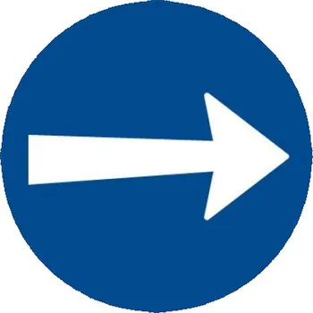 Dopravní značení Dopravní značka C3a - Přikázaný směr jízdy zde vpravo - Standardní kruh 700mm
