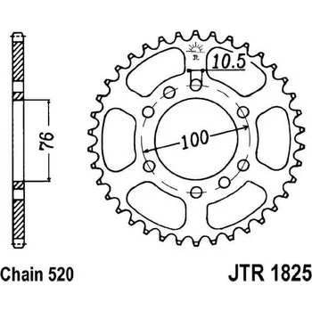 Řetězová sada pro motocykl Řetězová rozeta JT JTR 1825-37 37 zubů, 520 SUZUKI DR 750 Big 1988-1989