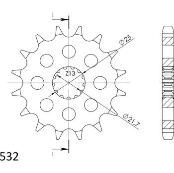 Řetězová sada pro motocykl Řetězové kolečko SUPERSPROX CST-440:15 15 zubů, 532 SUZUKI RF 900 1994-2000