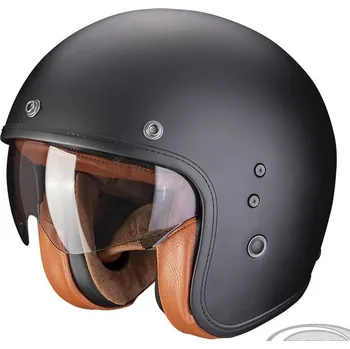 Helma na motorku Moto přilba SCORPION BELFAST EVO LUXE černá matná Vel: XL Výprodej zboží
