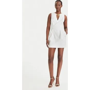 Dámské šaty Elisabetta Franchi Koktejlové šaty AB-856-61E2-V490 Bílá Regular Fit 38