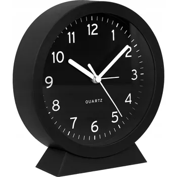 Hodiny Zegar budzik alarm klasyczny czarny duży 15 cm