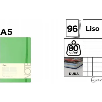 Notes A5 Cervantes zelený