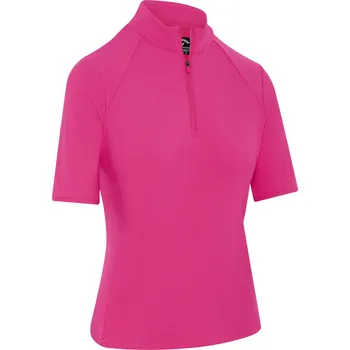 Dámské tričko CALLAWAY Rib Play Short Sleeve Mock dámské tričko růžové Velikost oblečení: L + Dárková krabička týček