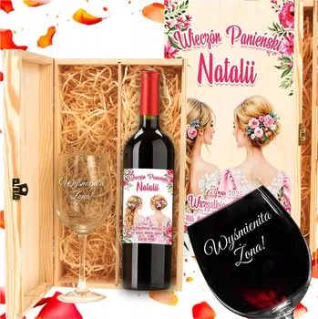 Sklenice DÁRKOVÁ SADA KRABIČKA NA VÍNO SKLENIČKA ROZLUČKA SE SVOBODOU SVATBA DÁREK