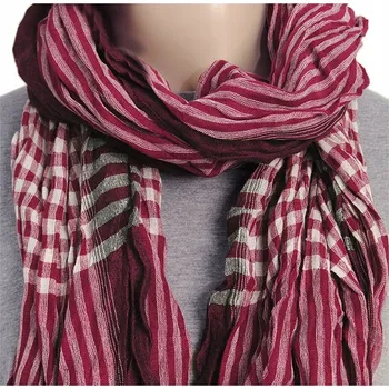 Šála Přírodní viskóza 100% Velká 70x200 Široká pánská šála vínová GREG w13