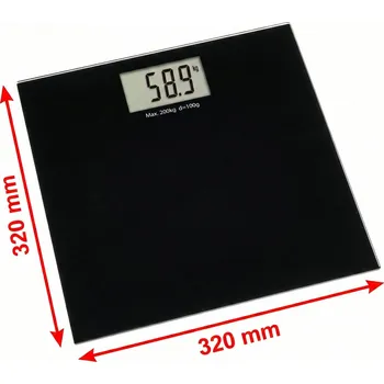 Osobní váha TFA Dostmann TFA 50.1015.01 | Digitální osobní XL váha STEP PLUS | do 200 kg / 100 g | skleněná | černá