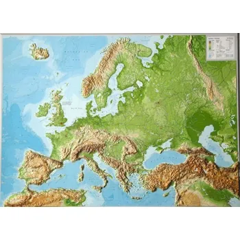 Umění EUROPA 3D MAPA PLASTYCZNA / TRÓJWYMIAROWA EUROPY Georelief