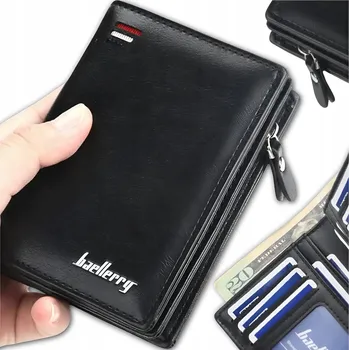 Peněženka Peněženka EdiBazzar černá kožená ekologická na patentek 15 přihrádek