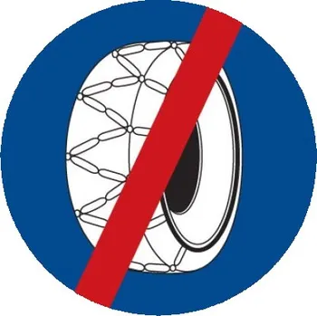 Sněhové řetězy Dopravní značka C5b - Sněhové řetězy - konec - Standardní kruh 700mm