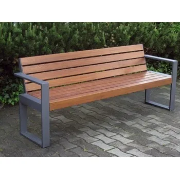 Zahradní lavice Lavička Robust - 1750 mm, Bezbarvý, Šedá komaxit ( RAL 7016 ), K přišroubování, Kovové