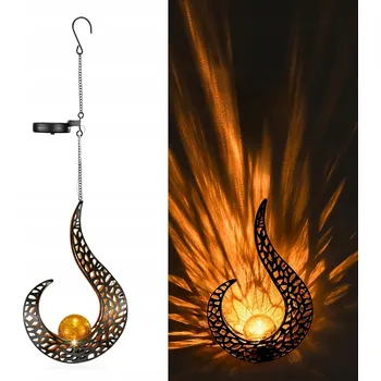 Venkovní osvětlení Solární lampa závěsná ve tvaru plamene s kulovou lampičkou uvnitř