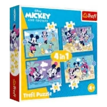 Puzzle Puzzle 4v1 Mickey Mouse 34669 Veselé příhody Mickey Mouse Trefl