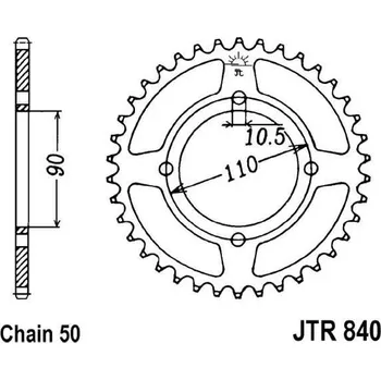 Řetězová sada pro motocykl Řetězová rozeta JT JTR 840-38 38 zubů, 530 JTR840.38