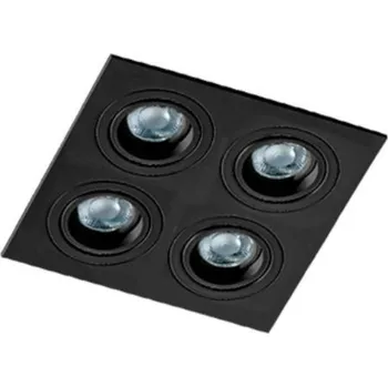 Bodové svítidlo Stropní bodové zápustné svítidlo AZzardo Caro 4 Square black AZ2443 GU10 4x40W IP20 18cm černé