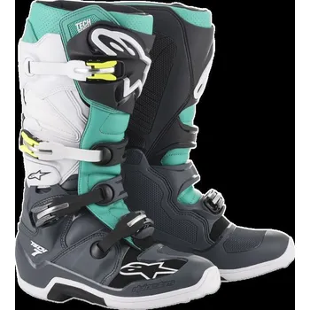 Moto obuv ALPINESTARS(MX) BOTY TECH7 GY/TEAL/WH (2012014-9072-14) (Velikost: 48) 2012014-9072-14