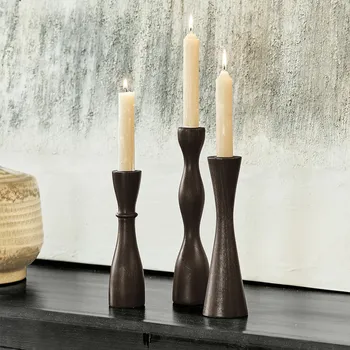Svícen Svícen, 3dílná sada Méléandre, černá, V/Ø cca 24.5/6 cm