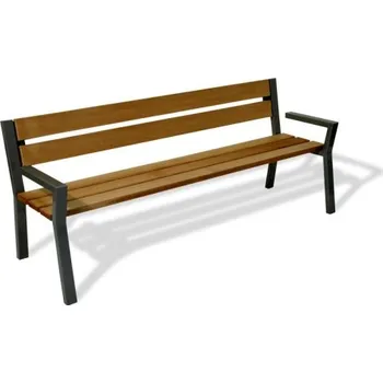 Zahradní lavice Lavička Favorit - 1750mm, Bezbarvý, Šedá komaxit ( RAL 7016 ), K přišroubování, Kovové