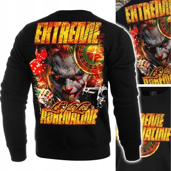 Pánská mikina Pánská mikina Extreme Adrenaline Joker La Vida Loca Hra Riziko Zábava 4XL