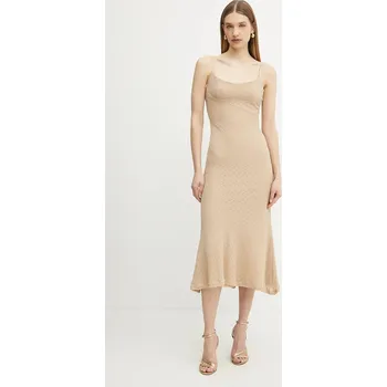 Dámské šaty Šaty Bardot 57998DB7 béžová 80X, vel. XL