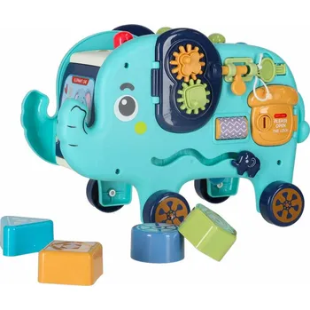 Dřevěná hračka Interaktivní třídič bloků montessori sloník 26 cm