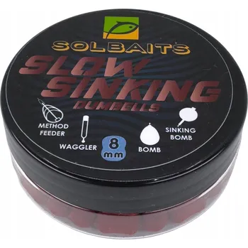 Boilies Wafters Solbaits Pomalu Potápivé Červené Dumbells 8mm 50ml