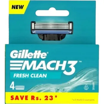 Gillette MACH3 4 ks fresh clean náhradní hlavice pro holicí strojek