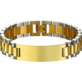 Náramek Pánský náramek AX - 38440 - Zlatá/Stříbrná/21cm/12mm KP-38440