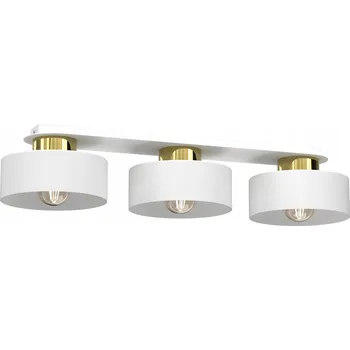 Stropní svítidlo trojitá bílá zlatá podélná 68 cm do jídelny 3 žárovky Luminex
