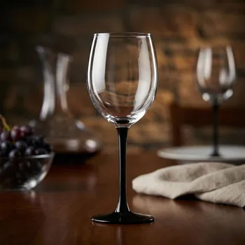 Sklenice Sklenice na červené víno s černou nožkou ROYAL LEERDAM 330 ml