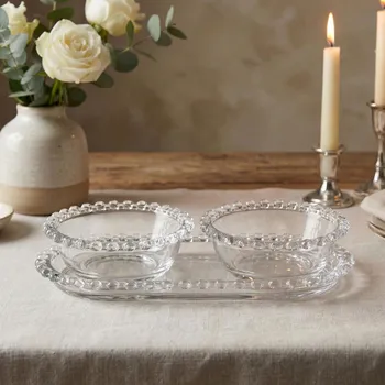 Skleněné misky na etažéru ALTOM DESIGN LOVE 25 cm 3 ks