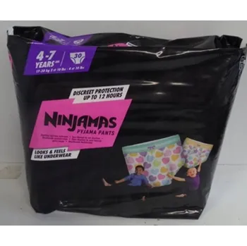 Plenkové kalhoty Plenkové Kalhotky Pampers Ninjamas 4-7 let (17-30 kg) 30 kusů