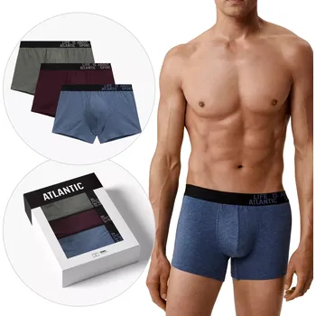 3-PACK Pánské boxerky šortkového střihu Atlantic M