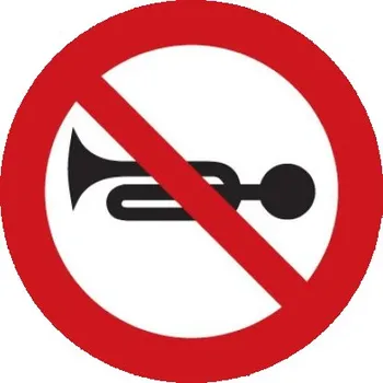 Dopravní značení Dopravní značka B23a - Zákaz zvukových výstražných znamení