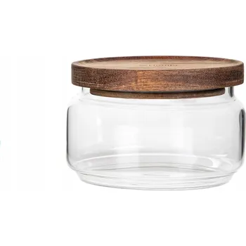 Dóza na potraviny Skleněná dóza GABIN s akáciovým víčkem 0,7 l HOMLA