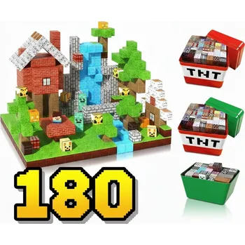 ostatní stavebnice STAVEBNICE 3D VELKÝ SET XXL 180 kusů + FIGURKY Krabička MineCraft