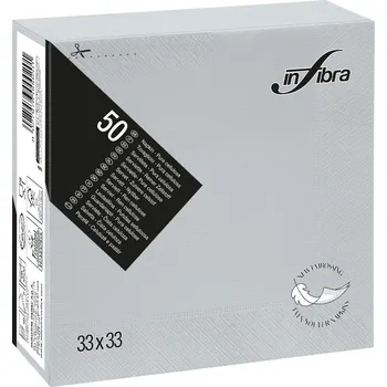 Papírový ubrousek INFIBRA Papírové ubrousky New Soft-touch 2vrstvy 33x33cm šedá 50ks