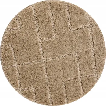 Koupelnová předložka KOUPELNOVÁ PŘEDLOŽKA kulatá 67 cm LINIE béžová PROTISKLUZOVÁ MĚKKÁ #KPL341