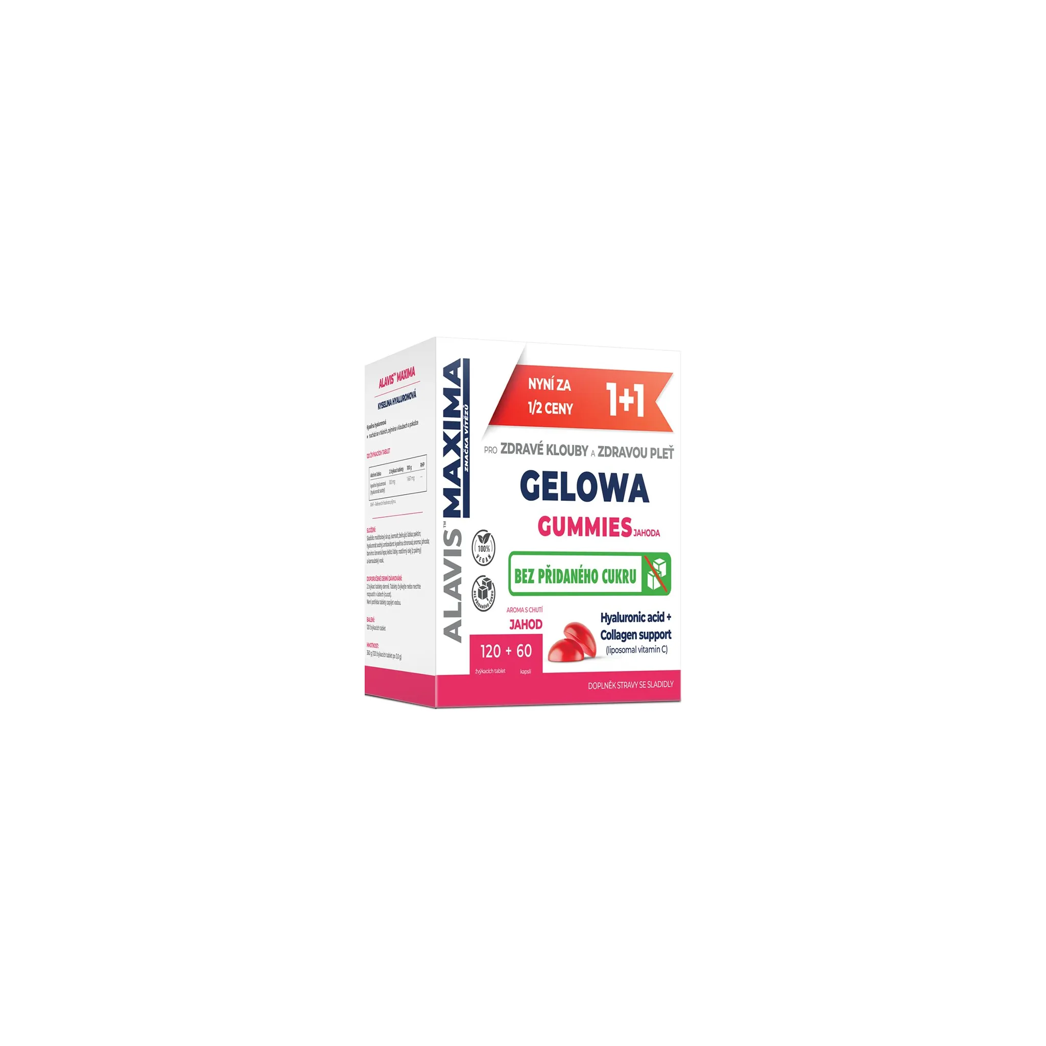 Fotografie 1 -  Alavis Maxima Gelowa Gummies jahoda 120 tbl. + 60 cps.
