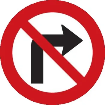 Dopravní značení Dopravní značka B24a - Zákaz odbočování vpravo - Standardní kruh 700mm